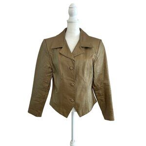 Santa Fe Vintage Brownish Gold Leather Jacket Sz 10